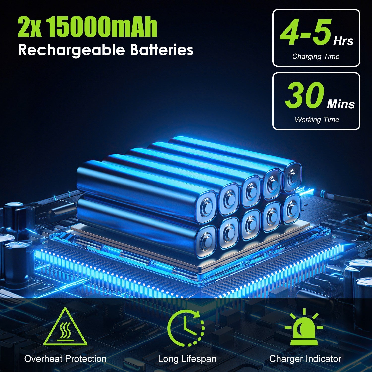 Portable Electric Power Washer
 435PSI-With 6 In 1 Nozzle
 Foam Bottle Filter 
15000mAh 21V Battery And Charger